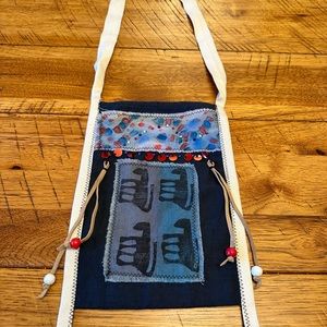 South African Handmade Dyed and Beaded Crossbody Bag